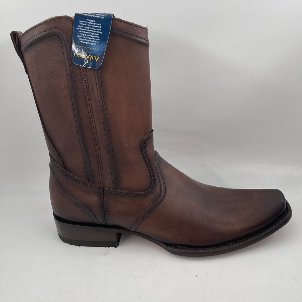 NIB! Arango Men’s Genuine Leather - SZ 9 - Mexico Square Toe Brown Boots NEW!